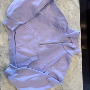 Lululemon oversized half-zip crop in lilac